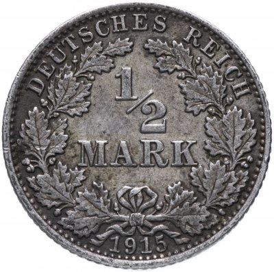 купить Германия 1/2 марки 1915 "J"