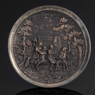купить Тарелка настенная "Народное гуляние", Johann Maresch, керамика, крытье, Австрия, 1900-1948 гг.