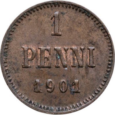 купить 1 пенни (penny) 1901, монета для Финляндии