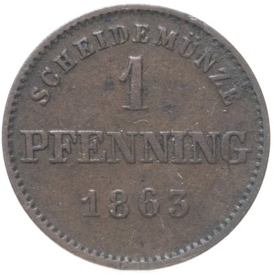купить Германия, Бавария 1 пфеннига 1863
