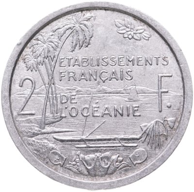купить Французская Океания 2 франка (francs) 1949