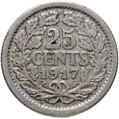 купить Нидерланды 25 центов (cents) 1917