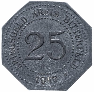купить Германия, Саксония, Биттерфельд 25 пфеннигов 1917 нотгельд