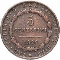купить Сардиния 5 чентезимо 1826