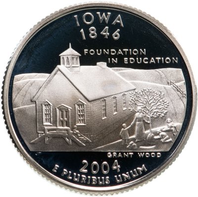 купить США 25 центов (квотер, 1/4 доллара, quarter dollar) 2004 "Квотер штата Айова"