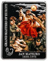 Купить острова Кука 2009 5 долларов "Мастера Европы: Матейко Вернигора", в футляре с сертификатом