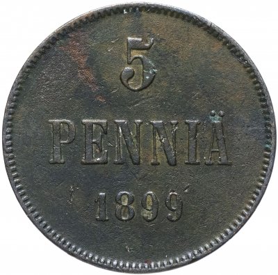 купить 5 пенни 1899, монета для Финляндии
