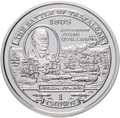 купить Остров Мэн 1 крона (crown) 2004 "200 лет Трафальгарскому сражению - Лейтенант Джон Квиллиам"