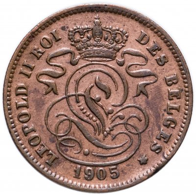 купить Бельгия 2 сантима (centimes) 1905 Надпись на французском - 'DES BELGES'