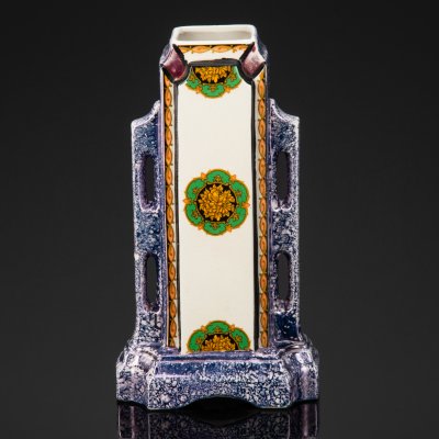 купить Ваза с цветочным декором в стиле Art Deco, M.W, фаянс, люстр, деколь, Западная Европа, 1920-1940 гг.
