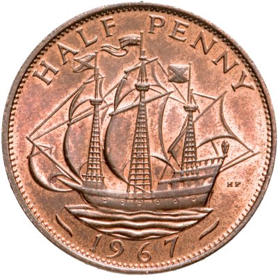 купить Великобритания 1/2 пенни (penny) 1967