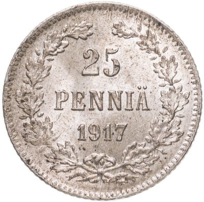 купить 25 пенни (pennia) 1917 S гербовый орёл без корон