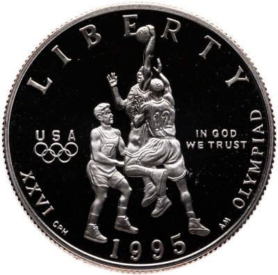купить США 50 центов (1/2 доллара, half dollar) 1995 "XXVI летние Олимпийские Игры, Атланта 1996 - Баскетбол"