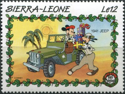 купить Сьерра-Леоне Почтовая марка 1989 "Автомобиль Jeep (1941)"