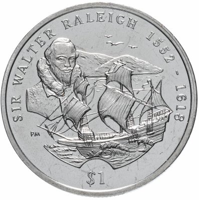 купить Британские Виргинские острова 1 доллар (dollar) 2002 Уолтер Рэли