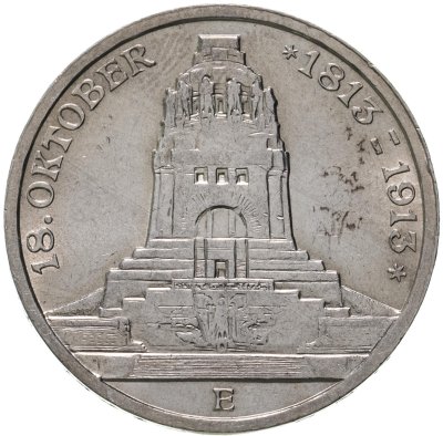 купить Германия (Империя), Саксония 3 марки (mark) 1913 "100 лет битвы при Лейпциге (битве народов)"