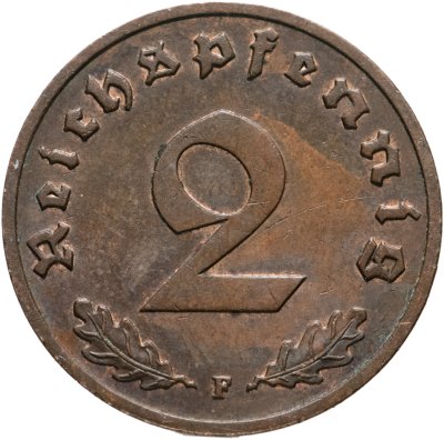 купить Германия (Третий Рейх) 2 рейхспфеннига "F" 1939