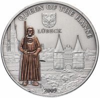 Купить Остров Ниуэ 5 долларов 2009 "Ганзейский союз: Любек"