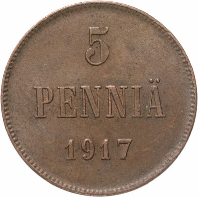 купить 5 пенни (pennia) 1917 с гербовым орлом