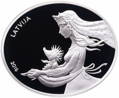 купить Латвия 5 евро 2016 Proof вторая монета сказок "Ежова шубка"