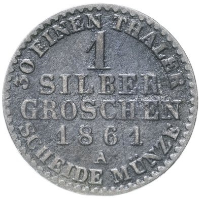 купить Германия, Пруссия 1 серебряный грош 1861