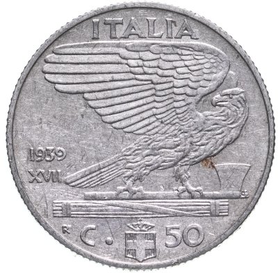 купить Италия 50 чентезимо (centesimi) 1939
