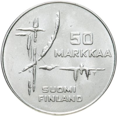 купить Финляндия 50 марок 1982 "Чемпионат мира по хоккею с шайбой 1982 года в Хельсинки и Тампере"