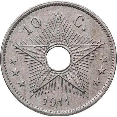 купить Бельгийское Конго 10 сантимов (centimes) 1911