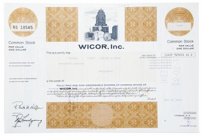 купить Акция США WICOR, inc., 1980 г.
