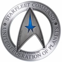 Купить Тувалу 2019 набор из 2-х монет "Star Trek "Эблема командования звездного флота", в футляре с сертификатом