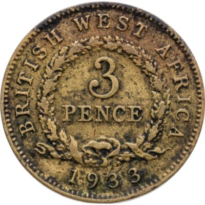 купить Британская Западная Африка 3 пенса (pence) 1933