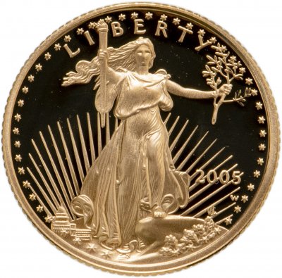 купить США 5 долларов (dollars) 2005 Proof Liberty " Американский золотой орёл"