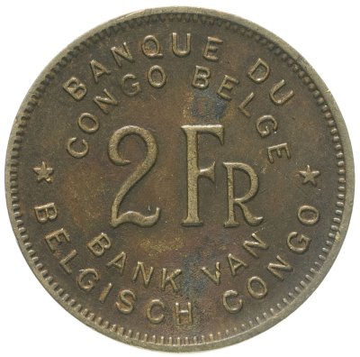 купить Бельгийское Конго 2 франка (francs) 1946