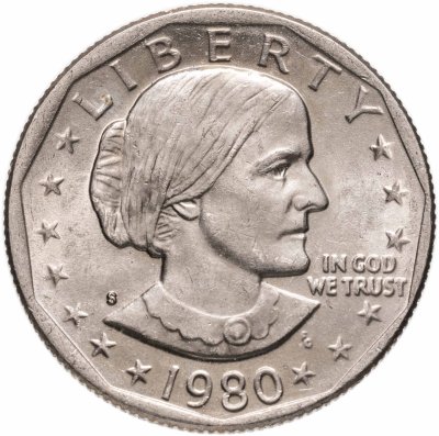 купить США 1 доллар (dollar) 1980 S "Сьюзен Энтони" знак монетного двора "S" - Сан-Франциско