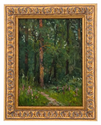 купить Этюд "Летний вечер", холст, масло, рама, А. Чагадаев, Россия, 2004 г.