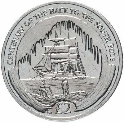 купить Южная Георгия 2 фунта (pounds) 2010 100 лет Британской антарктической экспедиции