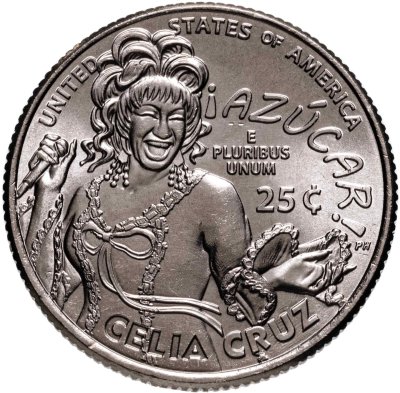 купить США 1/4 доллара (25 центов, квотер) 2024 P "Американские женщины - Певица Селия Крус (14-я)