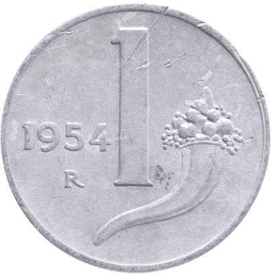 купить Италия 1 лира (lira) 1954-1958, случайный год