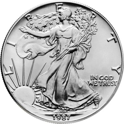 купить США 1 доллар 1987 UNC "Американский серебряный орёл - шагающая свобода"