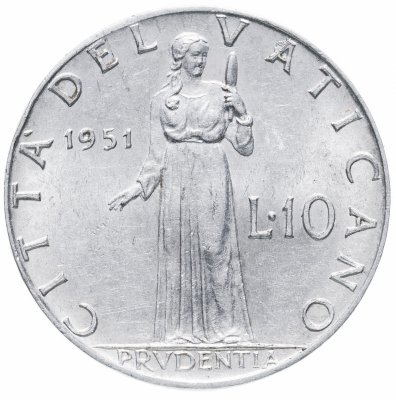 купить Ватикан 10 лир (lire) 1951
