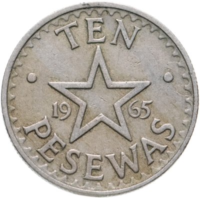 купить Гана 10 песев (pesewas) 1965