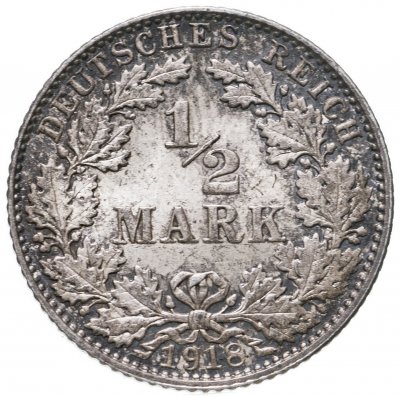 купить Германия 1/2 марки (mark) 1918 E знак монетного двора: "E" - Мульденхюттен