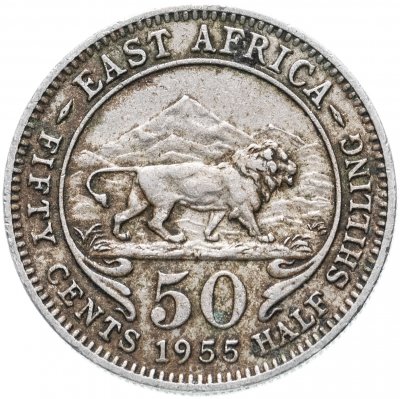 купить Британская Восточная Африка 50 центов (cents) 1955 Знак монетного двора: "H" - Хитон, Бирмингем