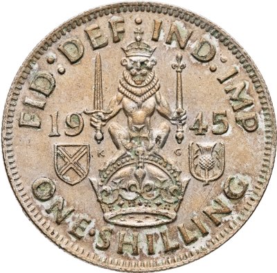 купить Великобритания 1 шиллинг (shilling) 1945 Шотландский шиллинг - лев, сидящий на короне