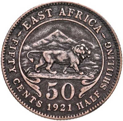 купить Британская Восточная Африка 50 центов (cents) 1921