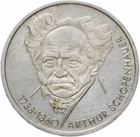 Купить Германия, ФРГ 10 марок 1988 "200 лет со дня рождения Артура Шопенгауэра"