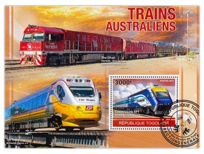 купить Того марки квартблок "Ретро поезда Австралии"