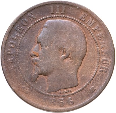 купить Франция 5 сантимов (centimes) 1856 K знак монетного двора: "K" - Бордо Франция