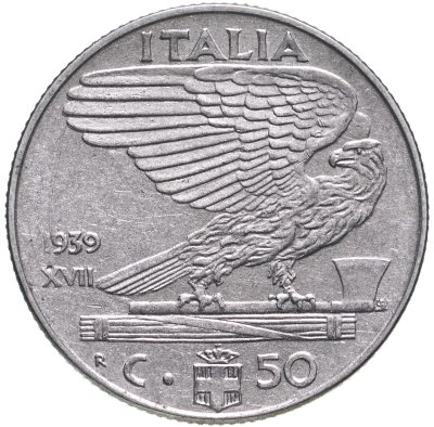 купить Италия 50 чентезимо (centesimi) 1939