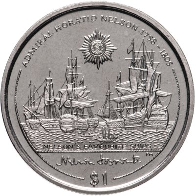 купить Британские Виргинские острова 1 доллар (dollar) 2005 "Горацио Нельсон - Любимые корабли Нельсона"